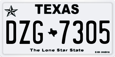TX license plate DZG7305