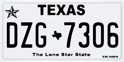 TX license plate DZG7306