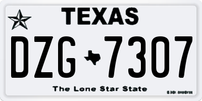 TX license plate DZG7307
