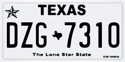 TX license plate DZG7310