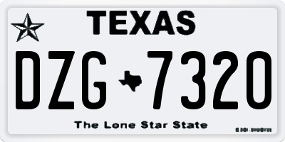 TX license plate DZG7320