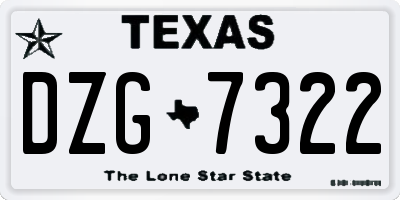 TX license plate DZG7322