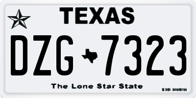 TX license plate DZG7323