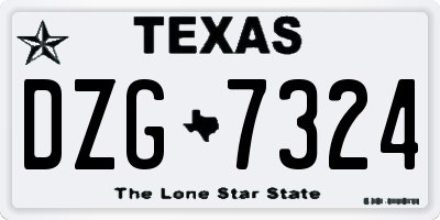 TX license plate DZG7324