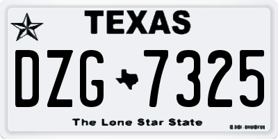 TX license plate DZG7325