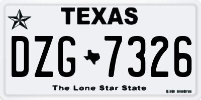TX license plate DZG7326
