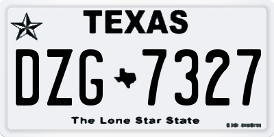 TX license plate DZG7327