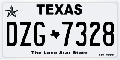 TX license plate DZG7328