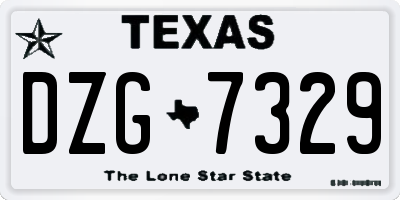 TX license plate DZG7329