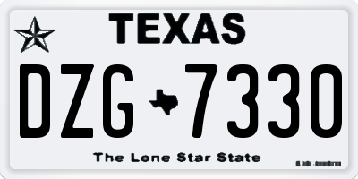 TX license plate DZG7330