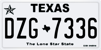 TX license plate DZG7336