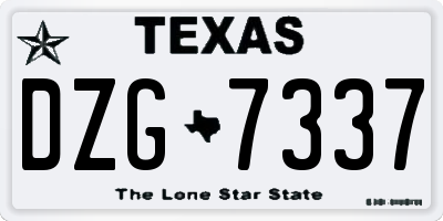 TX license plate DZG7337
