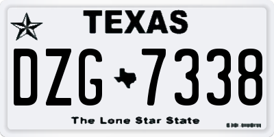 TX license plate DZG7338