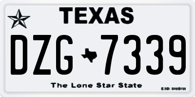 TX license plate DZG7339