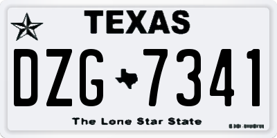 TX license plate DZG7341