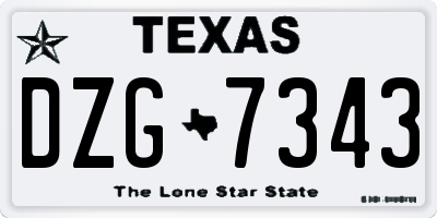 TX license plate DZG7343