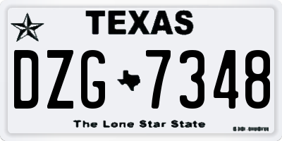 TX license plate DZG7348