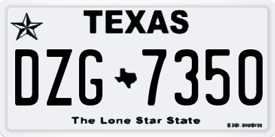 TX license plate DZG7350