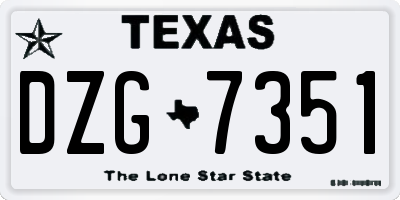 TX license plate DZG7351