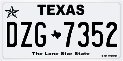 TX license plate DZG7352