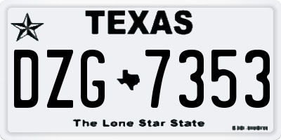 TX license plate DZG7353