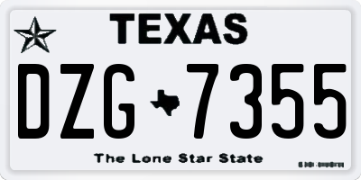 TX license plate DZG7355