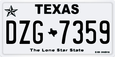 TX license plate DZG7359
