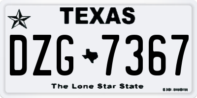 TX license plate DZG7367