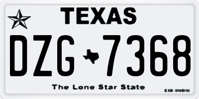 TX license plate DZG7368
