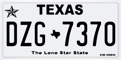 TX license plate DZG7370