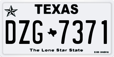 TX license plate DZG7371