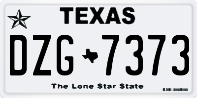 TX license plate DZG7373