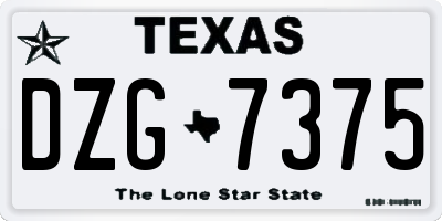 TX license plate DZG7375
