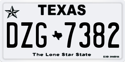 TX license plate DZG7382