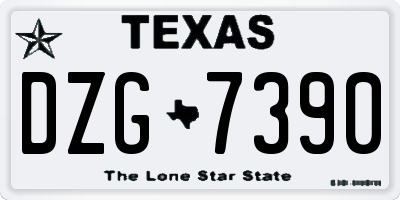 TX license plate DZG7390