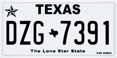 TX license plate DZG7391