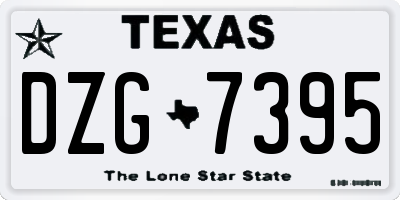 TX license plate DZG7395