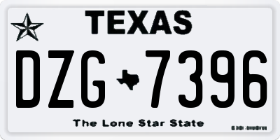 TX license plate DZG7396