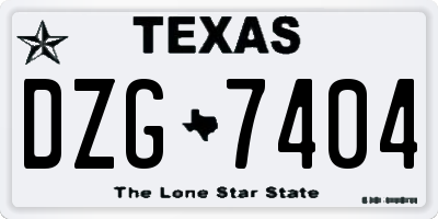 TX license plate DZG7404