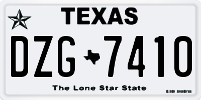 TX license plate DZG7410