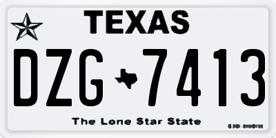 TX license plate DZG7413