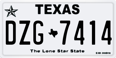 TX license plate DZG7414