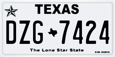 TX license plate DZG7424