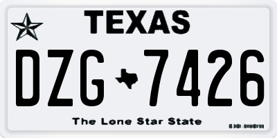 TX license plate DZG7426