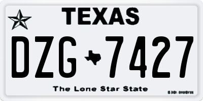 TX license plate DZG7427