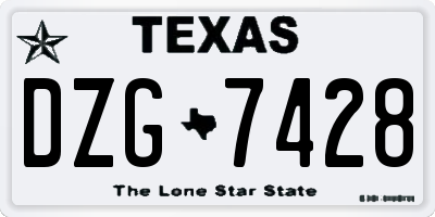 TX license plate DZG7428