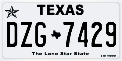 TX license plate DZG7429