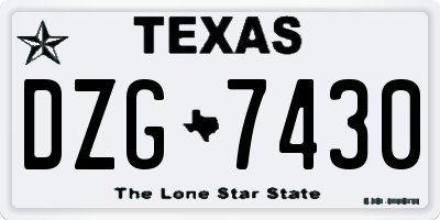 TX license plate DZG7430