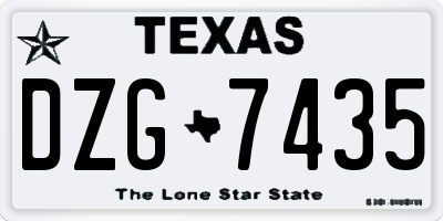 TX license plate DZG7435