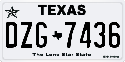 TX license plate DZG7436